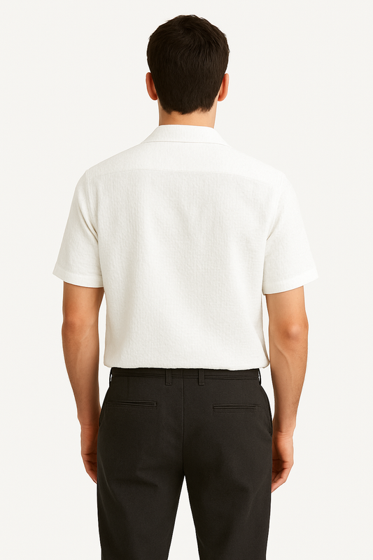 COTTON - WHITE HALF SLEEVES SHIRT