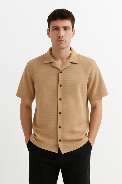 COTON - BROWN HALF SLEEVES SHIRT