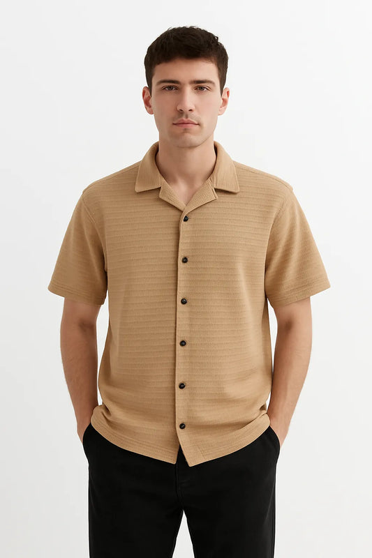 COTON - BROWN HALF SLEEVES SHIRT