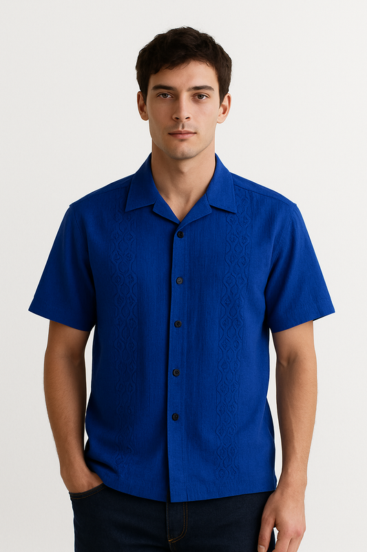 COTTON - BLUE HALF SLEEVES SHIRT