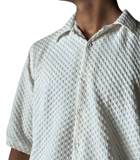 COTTON - WHITE HALF SLEEVES SHIRT